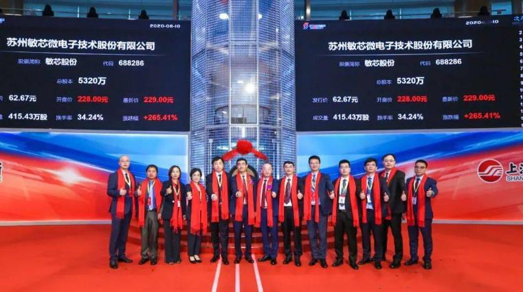 敏芯微公司成功登陸上交所科創(chuàng)板完成上市